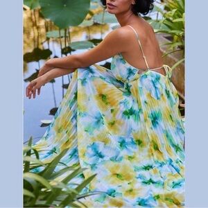 Misa Los Angeles Galeta Dress in Citron Watercolor